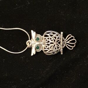 Green eye Owl Necklace